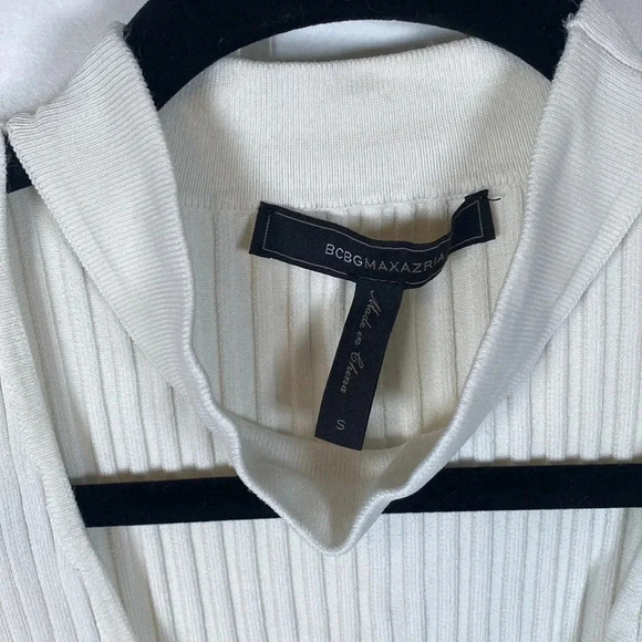 BCBG MAXAZRIA | HANA RIBBED NECKLINE WAIST TIE SLEEVELESS TOP SZ Small - Picture 4 of 8